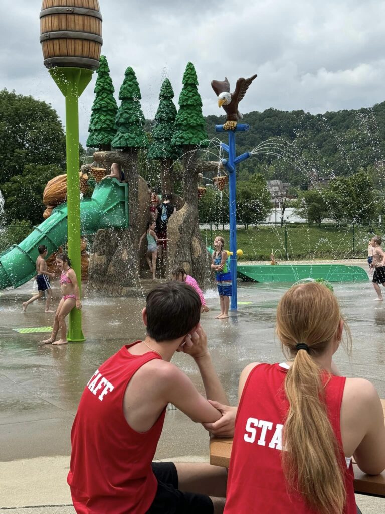 Splash Pad Attendants supervising patrons